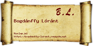 Bogdánffy Lóránt névjegykártya