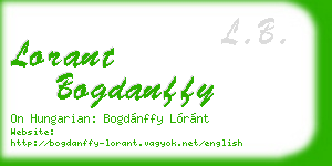 lorant bogdanffy business card