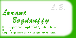 lorant bogdanffy business card